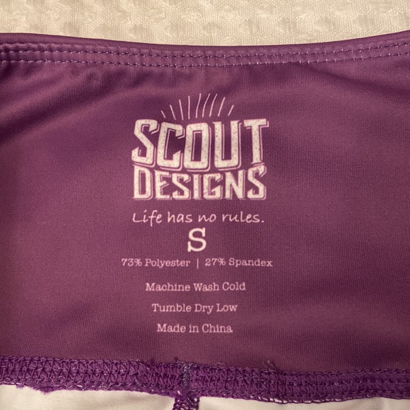 NEW! $78 SCOUT DESIGNS Geometric Hexagonal Capri Crop Leggings S Purple - Picture 8 of 14